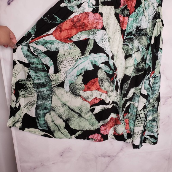 LC LAUREN CONRAD tropical palm leaf tunic mock neck tank XS - Picture 8 of 10